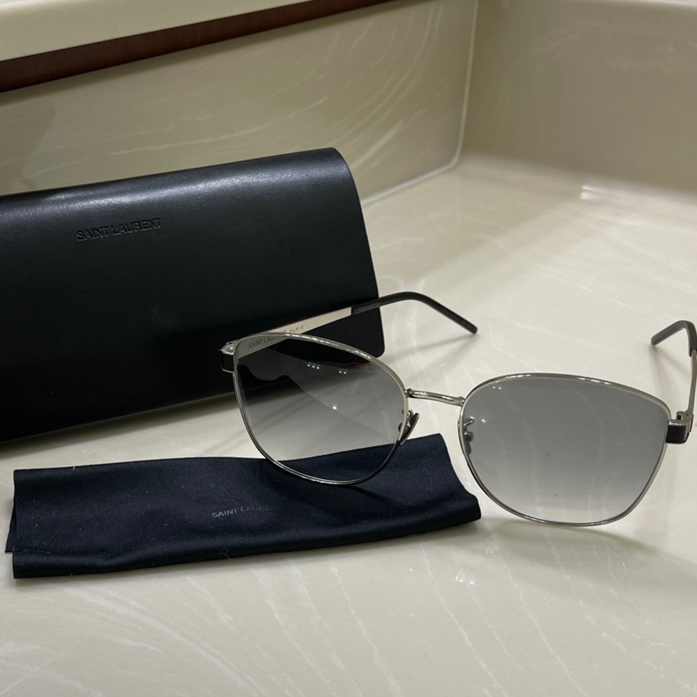 Authentic Saint Laurent Gray and Silver Sunglasses YSL